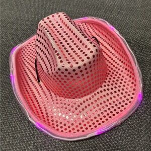 Pink LED Cowboy Hat